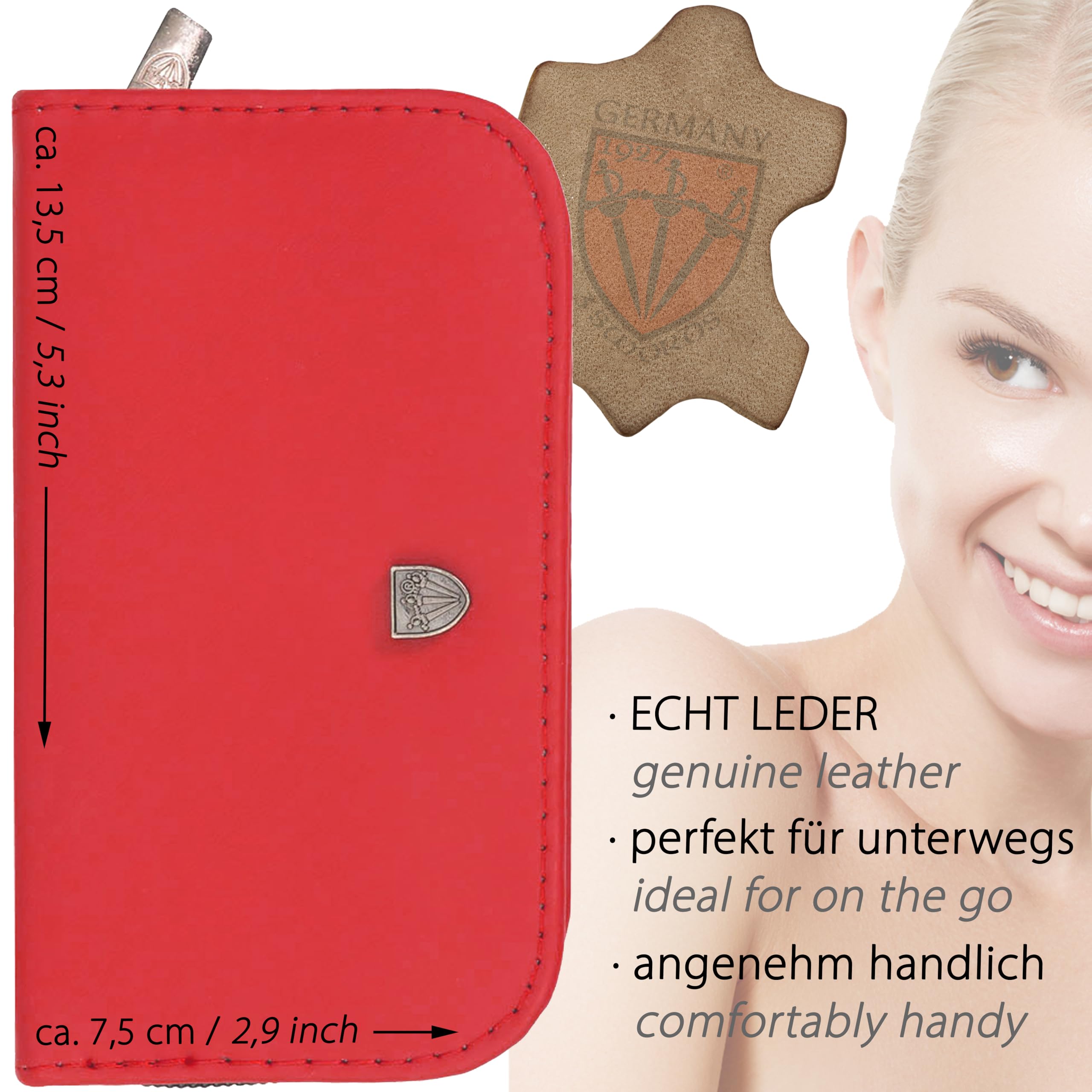 THREE SWORDS - Exclusive 6-Piece MANICURE - PEDICURE - GROOMING - NAIL CARE set / kit / case - Made in Solingen / Germany (213907)